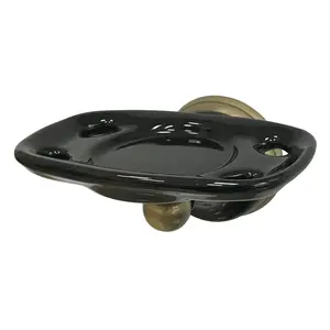 Onyx Wall-Mounted Toothbrush & Tumbler Holder, Antique Brass Finish, Durable Onyx Design, Easy-to-Install Bathroom Accessory, BA9116AB
