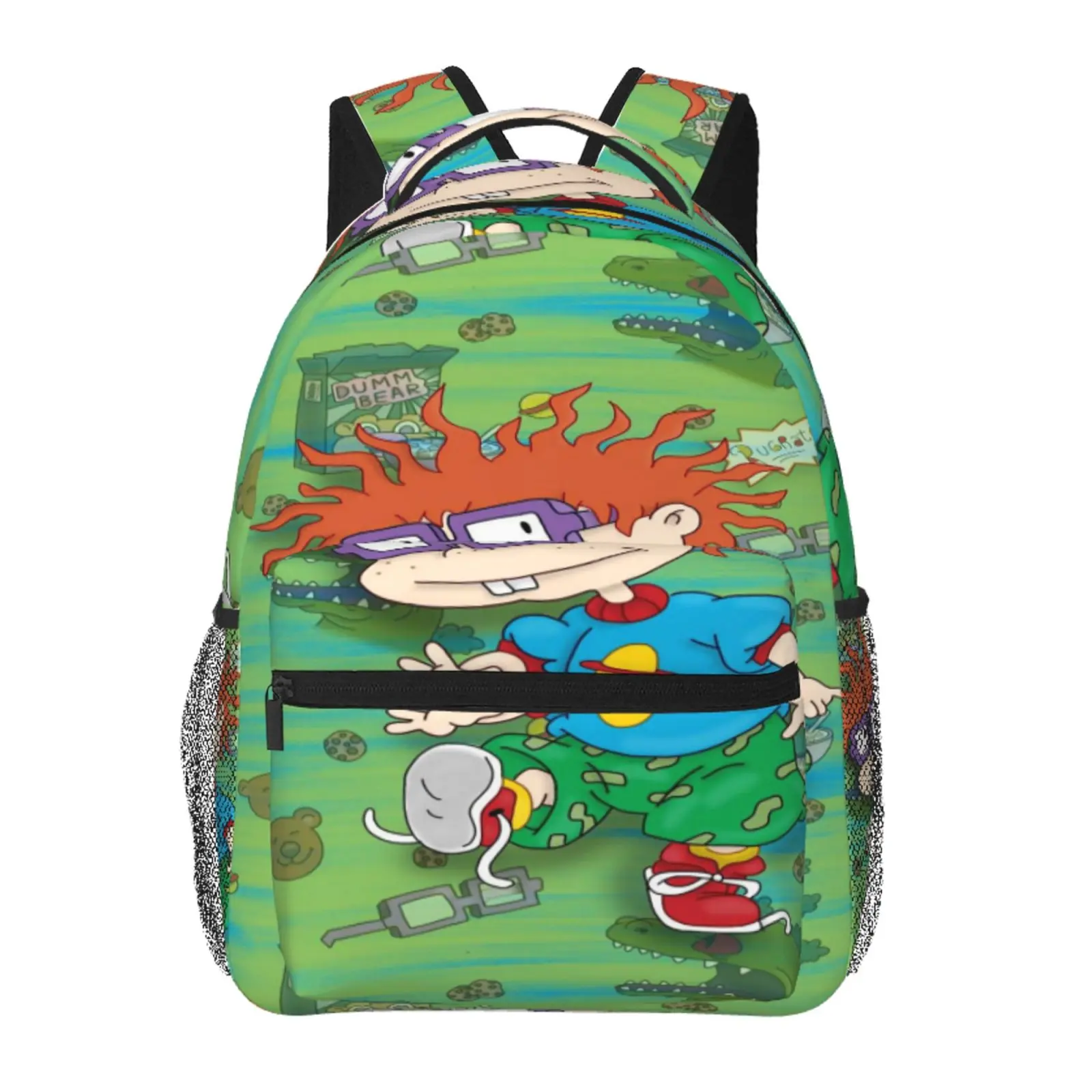 All-Over Print Rugrats Backpack Large Capacity Rugrats Everyday Carry Bag for Daily Errands Outdoor Activities Business Casual, Cartoon Goth Rugrats Merch Laptop Daypack School Bag for Men Women Students & Gift Giving