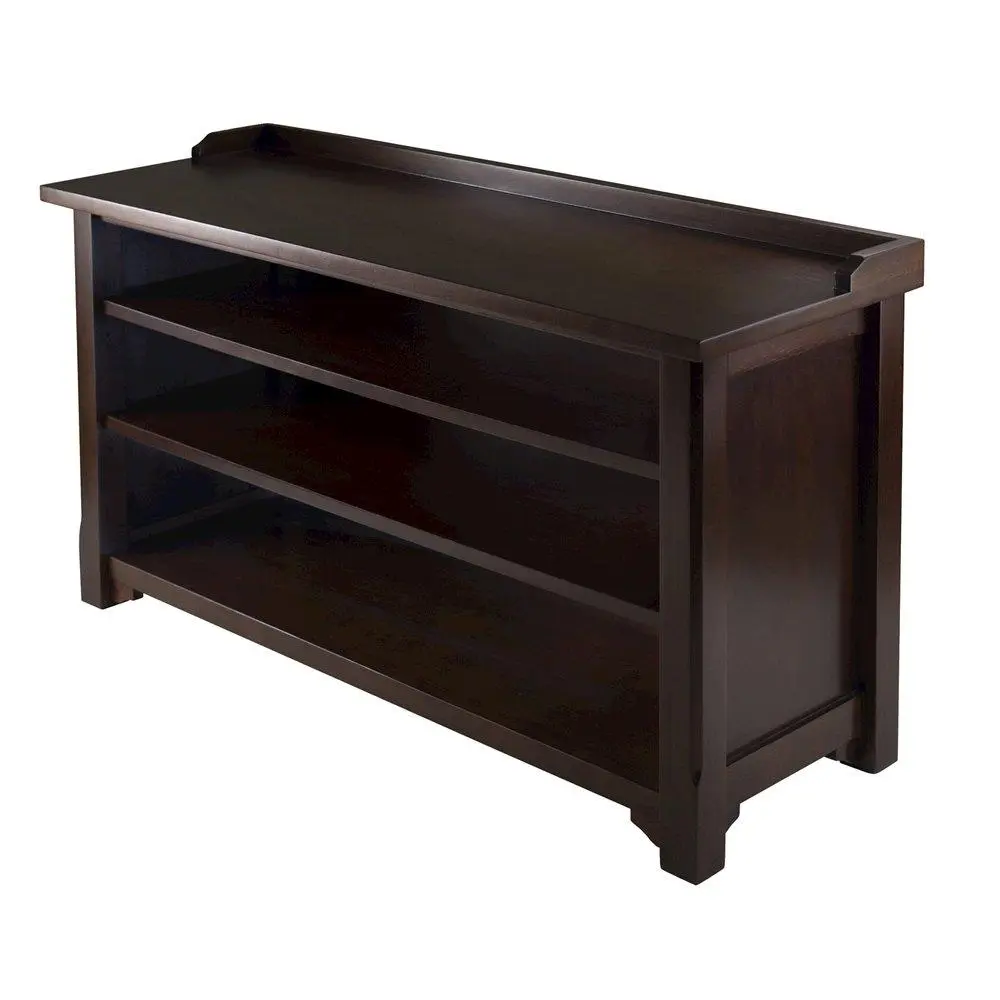 Antique Walnut Entryway Bench with Shoe Storage - Classic, Durable and Stylish, Compact, Easy Maintenance Indoor Furniture for Apartments, Bedrooms
