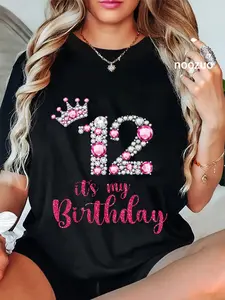 100% Cotton 12 It's My Birthday 12th Birthday 12 Years Old Bday T-Shirt