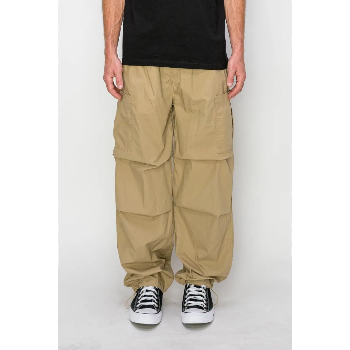 VICTORIOUS Men's Casual Joggers, Parachute Baggy Pants, Lightweight Fabric