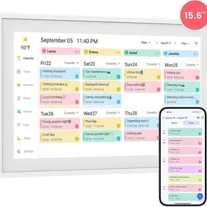 Calendar: 15-inch Wall Planner Digital Calendar & Chore Chart Smart Touchscreen Interactive Display for Family Schedules Wall Mount Included Great for Organizing Your 2025 Calendar