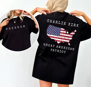 [ UNISEX SHIRT ] [NEW COLLECTION] Great Amreican Patriot Charlie Kirk Freedom T-Shirt, Rest in Peace Charlie, Charlie Kirk Memorial T-Shirt, Republican Shirt, Patriotic American Shirt, Trending - TShirt, Sweatshirt