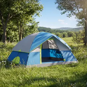 Camping Tent with Rainfly, 2/4 Person Tent Sets Up in 10 Mins, Weatherproof Shelter for Camping, Festivals, Backyard, Sleepovers, & More
