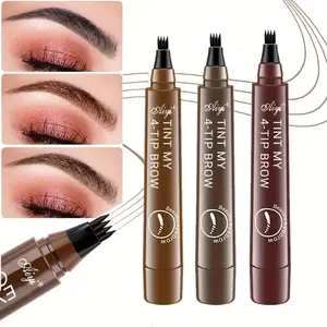 5-Color Waterproof Gray Brown Tint Stick, Long Lasting Eyebrow Tattoo, Natural Shaping Pen for Oily Skin,4 Split Eyebrow Pen | Fluffy Natural Brows in 10 Sec,