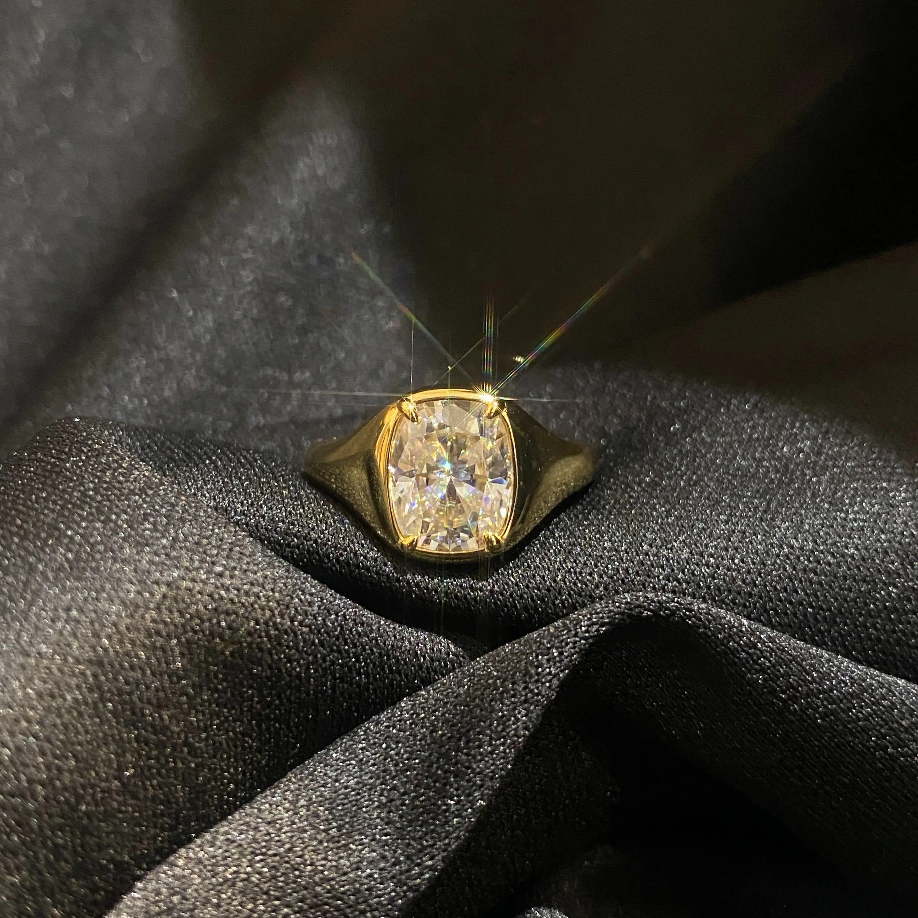 【#M265】(Vanessa)925 Sterling Silver Synthetic Moissanite Ring