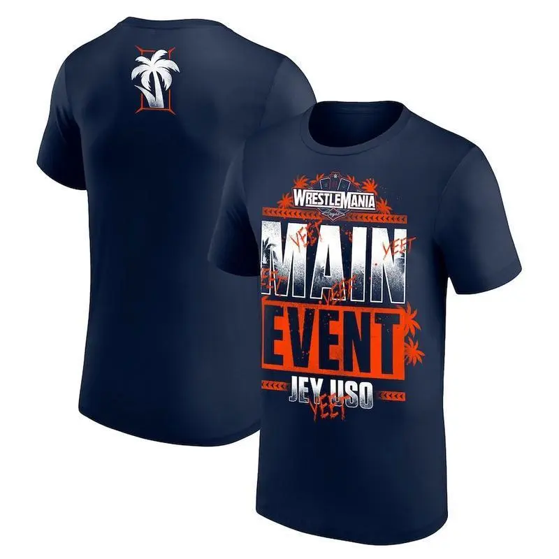 Retro WWE Jey Uso Royal Rumble 2025 Winner T-Shirt WrestleMania Main Event Graphic Tees Casual Menswear Womenswear, Made in USA Black Wrestling Inspired Unisex Top