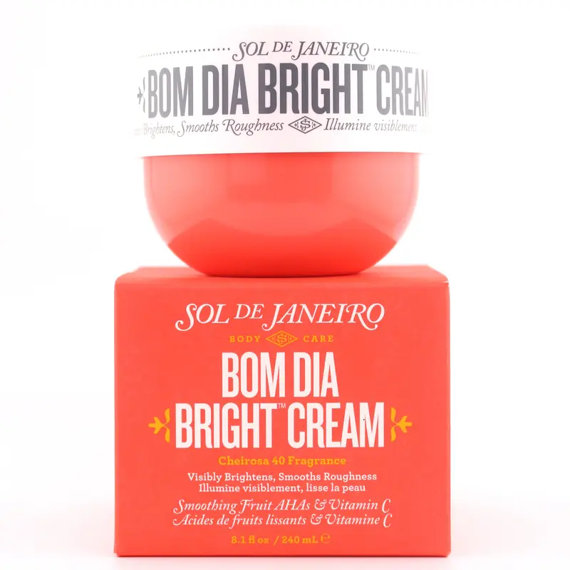 Sol De Janeiro Bom Dia Bright Body Cream (240ml) - Gentle, Vitamin-Blended Natural Oils Body Moisturizer for All Skin Types, Hydrating Selfcare Product for Glowup