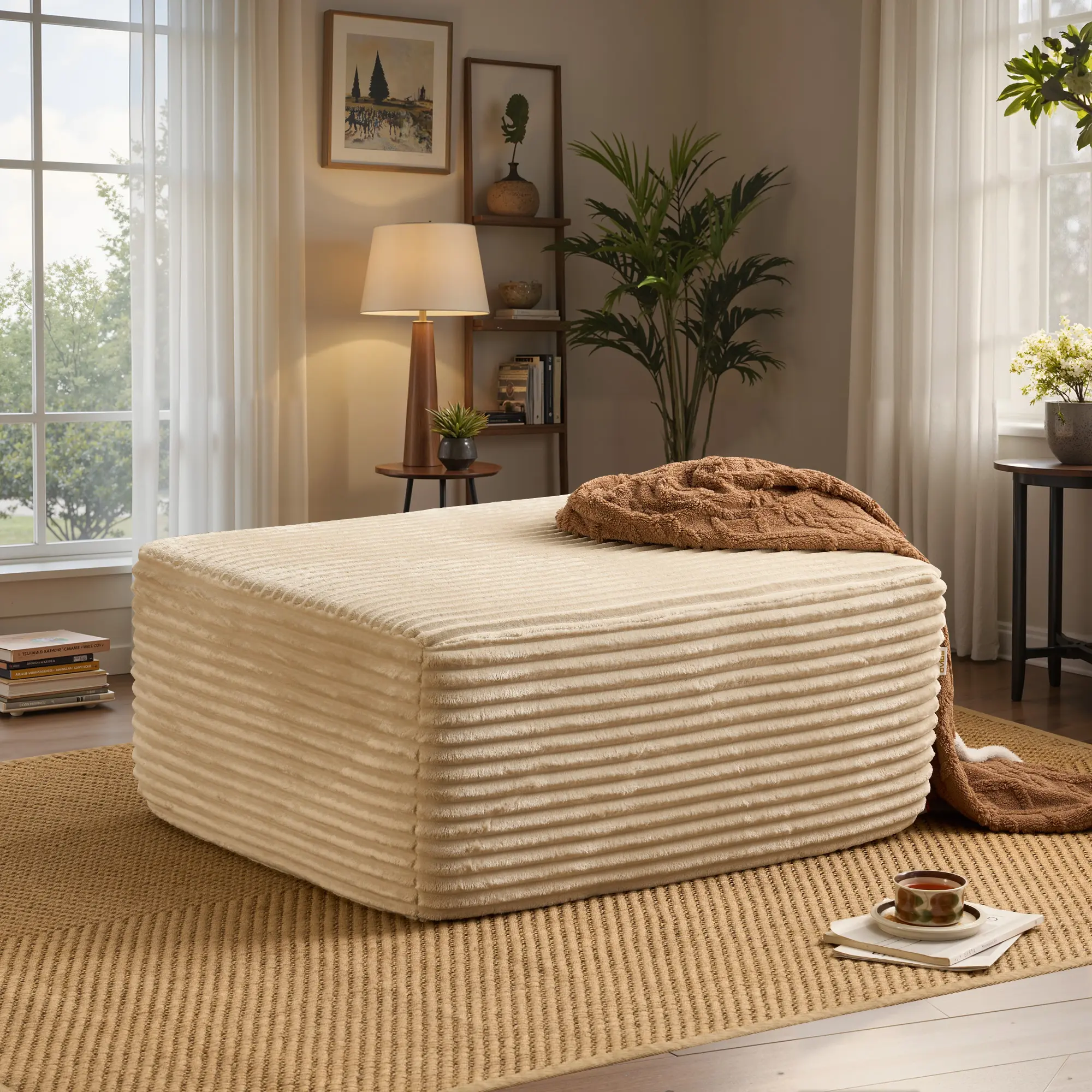 Beige Plush Corduroy