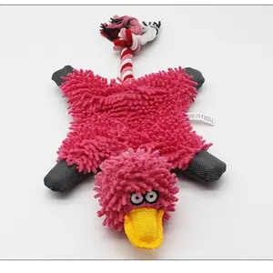 Plush Duck Toy for Dogs - Teeth Cleaning and Squeaky Chew Toy with String