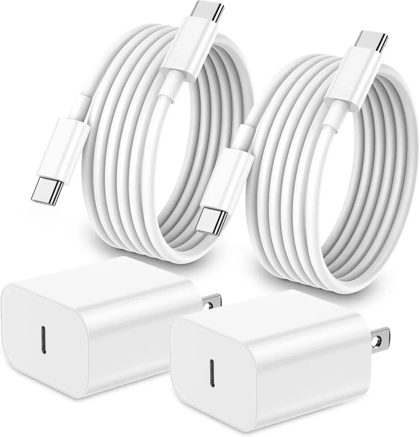 2 Original Carga Rapida USB-C De 20W Cargador Para iPhone 17 16 15 Pro Max Plus Adapter Charger Cable Cord Smartphone Cellphone Electronic