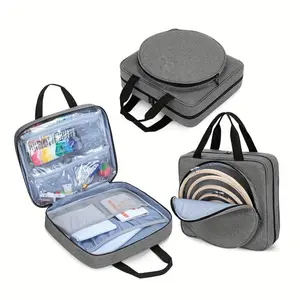 Fashion embroidery project bag-portable crochet and embroidery storage bag with multiple compartments, durable fabric organizer, suitable for handicrafts, cross-stitch kits and sewing tools, embroidery storage.