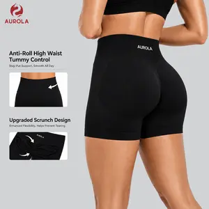 AUROLA Influence Collection Seamless Workout Shorts for Women – Scrunch Butt Lift Gym Shorts, Squat Proof Compression Activewear, No Roll Up 4.5" Inseam Summer Vibes