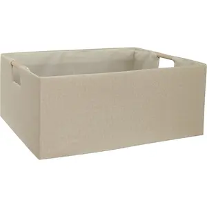 Storage Bin for Shelves Rectangle Closet Baskets Foldable Box with Handles Beige Shelf Baskets  Boxes for  Office  Dormroom