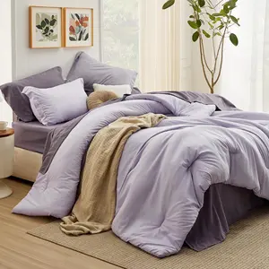 Full Size Comforter Set Lavender, 7 Sets with Comforter,, Pillowcases  Shams, Boho a Bag Full Size