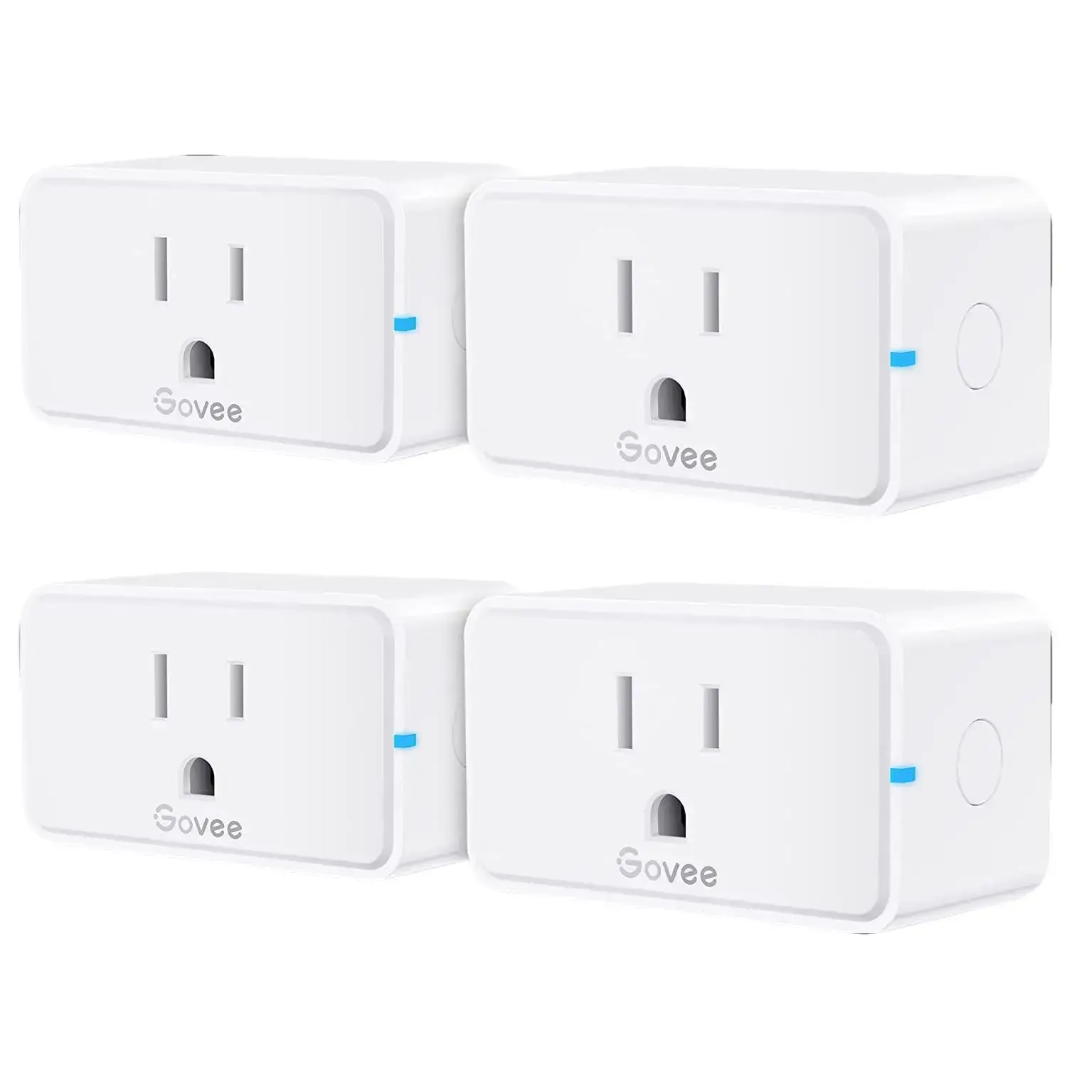 Govee Smart Plug with Energy Monitoring, WiFi Bluetooth Plug Work with Alexa and Google Assistant, 15A Smart Outlets with Timer & Group Controller, No Hub Required, ETL&FCC Certified for Home, 4 Pack