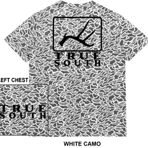 True South Deer - Riverbed Threads Short Sleeve Camo T-Shirt OSC White Color Casual Wear
