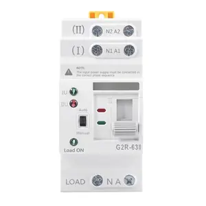 Mini ATS Dual Power Automatic Transfer  Electrical Selector Switches Uninterrupted Power Din Rail(2Pole-63A-AC110V)