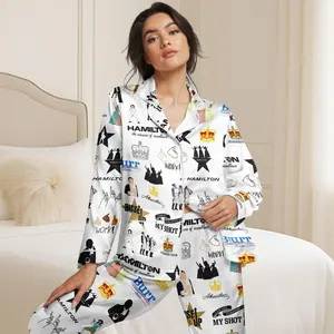 Hamilton Musical Pajamas Set, Alexander Hamilton Long Sleeve Pajamas, Broadway Musical Bridesmaid Pajamas, Rise Up Hamilton Sleepwear