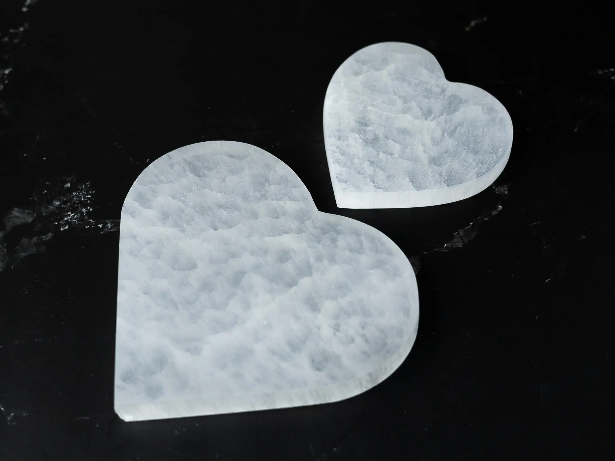 Selenite Heart Plate, Flat Crystal Plate, Crystal Stone Holder, Natural Selenite Gift, Crystal Decor, Choose Size