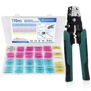 170pcs heat shrink wire connectors + Multi-function Wire Stripper kit, waterproof insulated electrical terminals for automotive and marine use,durable and reliable cable connectors