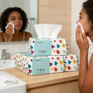 Disposable Face Towels, Disposable Face Towelettes, Soft Material, Clean Skin, 1/2/4 Packs, Dry Wipes, Facial Towels, Wash Cloths, Thickened, for Cleansing, Makeup Removal, Skincare
