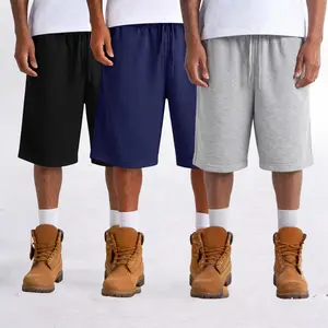 Men’s 3-Pack Solid Color Terry Fleece Soft Warm Casual Shorts — for home, everyday wear, work, campus style, ideal for summer