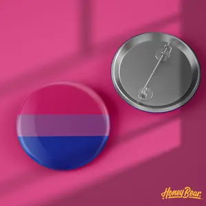 Bisexual Pride Flag Button 1.5-inch LGBTQ+ Pin Back for Pride Parades & Backpacks