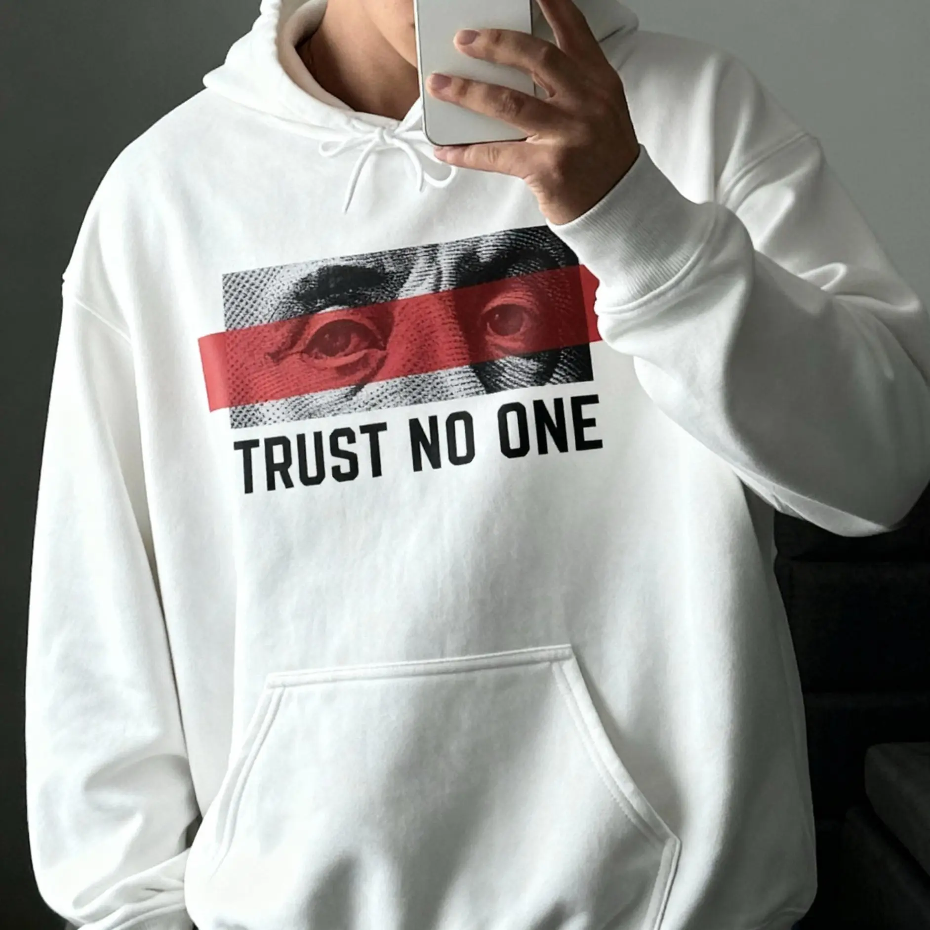 I&ME AURA Trust No One Motivational Limited Edition Hoodie, Unisex, Streetwear Fashion, Gift for Friends, Cozy Layering Piece