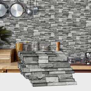 Stone Pattern Self-adhesive Tile Sticker, Marble Tile Stickers, 24pcs/set Exquisite Stone Ash Marble Peel and Stick Mosaic Wall Sticker, DIY Decorative Sticker for Home Kitchen Bathroom, Ornaments, Kitchen Bathroom Decoration