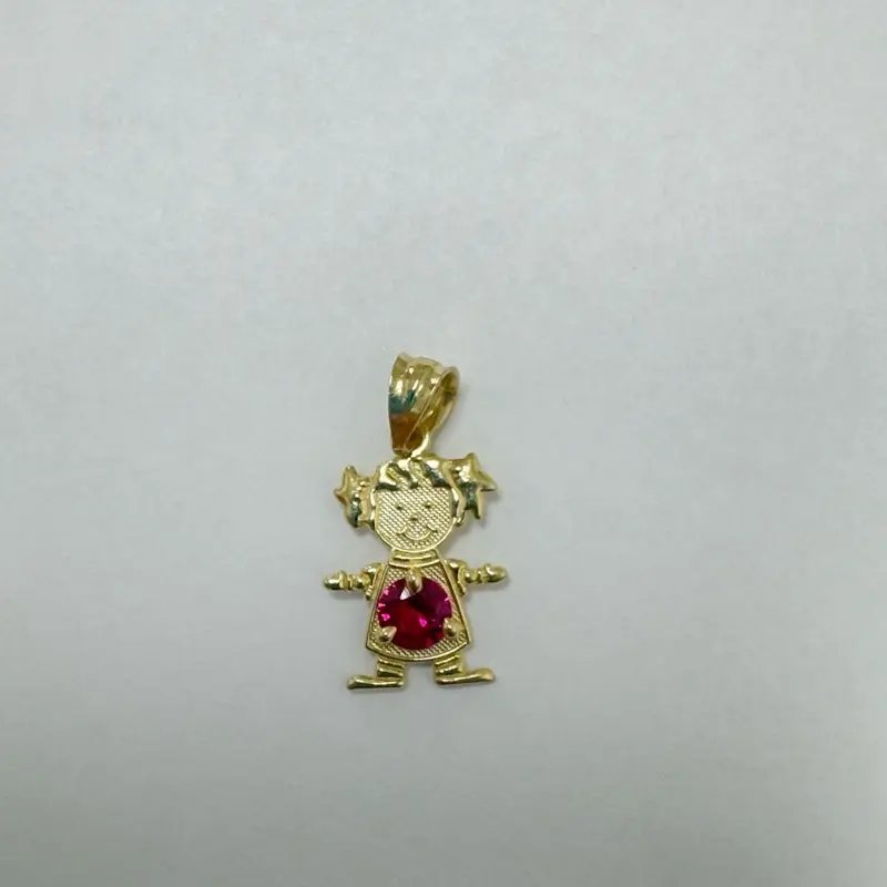 10k Gold Girl Charm, Dainty Pendant for Women's Jewelry, Minimalist Accessory for Daily Wear
