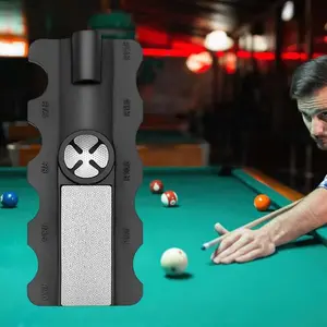 1pc Black 5 In 1 Pool Cue Tip Tool, Billiards Snooker Cue Care Gear, Trimmer/Tapper/Smoother/Shaper/Burnisher, Billiard Supplies