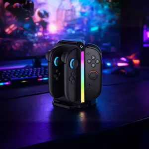 Nintendo Switch 2 Joy Con Charging Dock, 4 Controller Charging Station with RGB Light, Type-C Charger Stand for Switch Joycon Controllers Accessories cool Performance Thumbstick