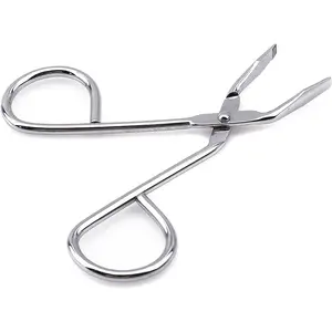 Silver Stainless Steel Eyebrow Scissors,Elbow Pliers Clip Scissors,Flat Tip Tweezers Hair Plucker Hair Removal