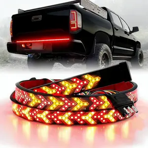 Upgraded 60-Inch LED Tailgate Light Bar Strip with Arrow Turn Signals, IP67 Waterproof Red & Amber Bright LEDs, LED Car Ambient Lighting Lightbar for Pickup, Trailer, SUV, RV, Van