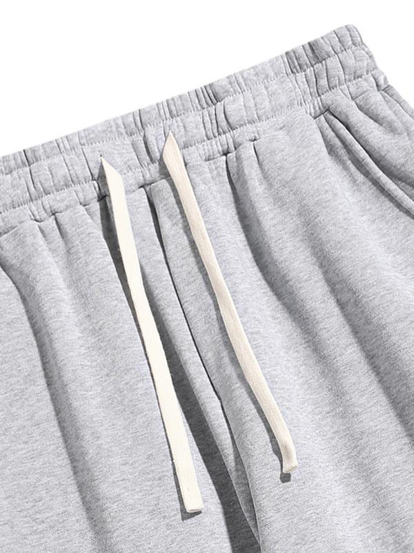 Men's Solid Thermal Lined Drawstring Waist Pants, Casual Relaxed Comfy Regular Fit Plain Straight Leg Trousers for Fall & Winter, Pants for Men, Men's Bottoms for Daily Wear, Work Pants Men, Mens Pants, Menswear, Smart Casual Street Style