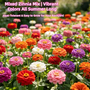 Zinnia Seeds Bulk – 5000 Seeds Mixed Colors, Easy to Grow Cut Flowers Annual for Outdoor Garden Planting