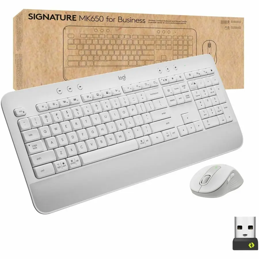 Logitech Signature MK650 Business Wireless Keyboard and Mouse Combo with Business Keys, USB Receiver, Compatible with PC/Laptop, Model 920011018