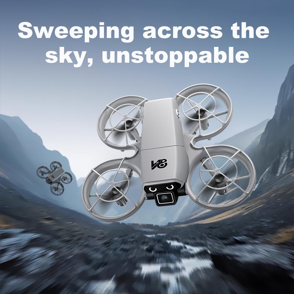 HD Mini RC Drone with Dual Cameras, Optical Flow Positioning, 360° Stunt Rolls, One-Key Takeoff and Landing, Ideal for Beginners, Indoor/Outdoor Flight, Includes 2 Batteries, Stable and Easy to Control obstacle avoidance