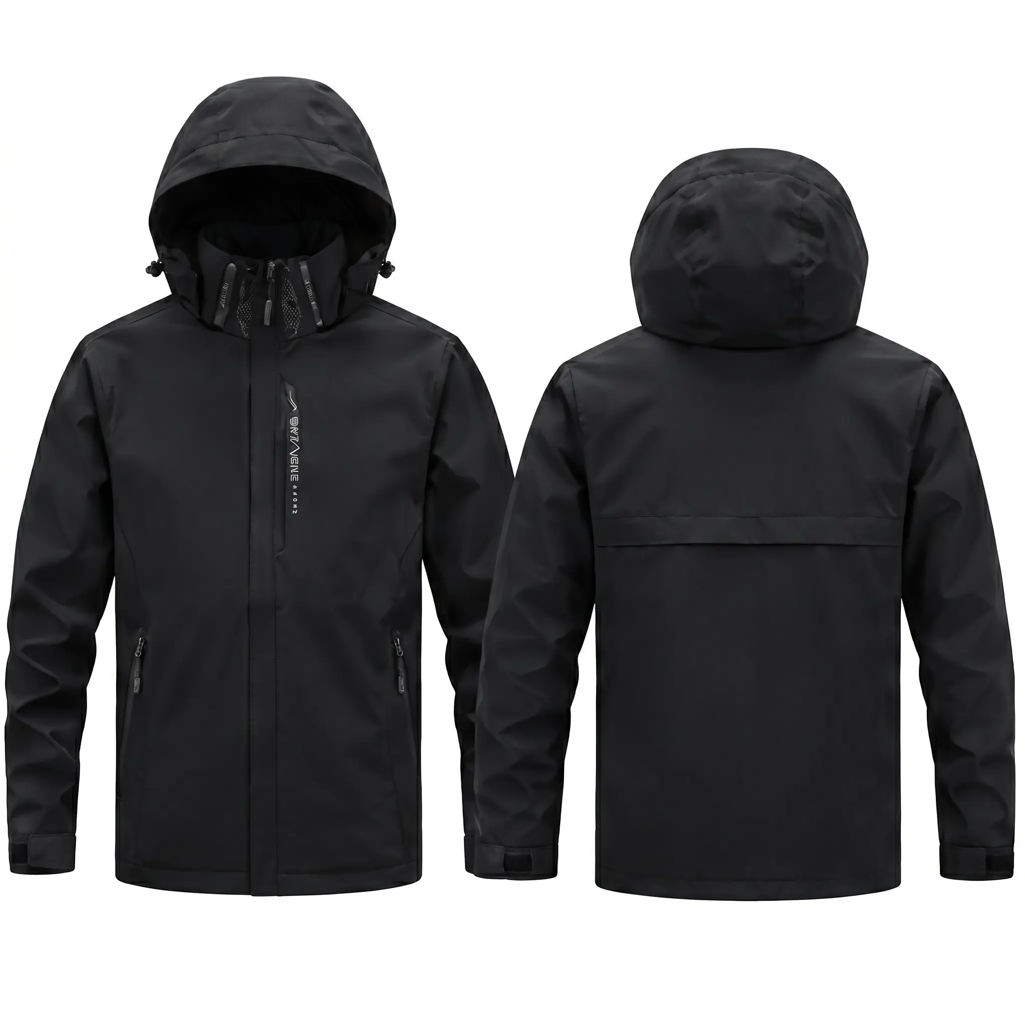 Men's Hooded Sports Jacket, Lightweight Waterproof Windbreaker for Running, Gym Workout, Hiking, Cycling and Outdoor Adventures