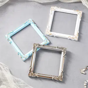 European Style Resin Photo Frame Props, DIY Decorative Square Frames, Multi-Color Options, Photography Props, Miniature House Decoration, Home Decor Accessory