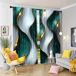 Modern Butterfly Theme Curtains Set, Deep & Polyester Fabric, Pocket Design for Living Room & Bedroom, Durable Hanging (rodless)