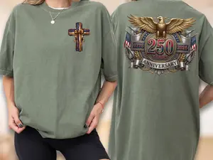 Comfort Colors Usa 250 Anniversary Shirt, Patriotic Eagle Tee, 1776-2026 Gift, Memorial Day Tees, American Flag Shirts