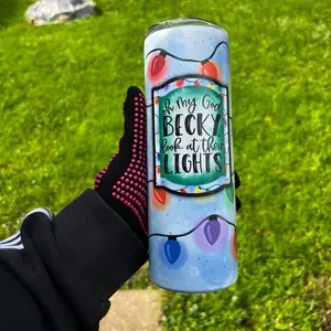 Look At Their Lights Tumbler Glows Blue