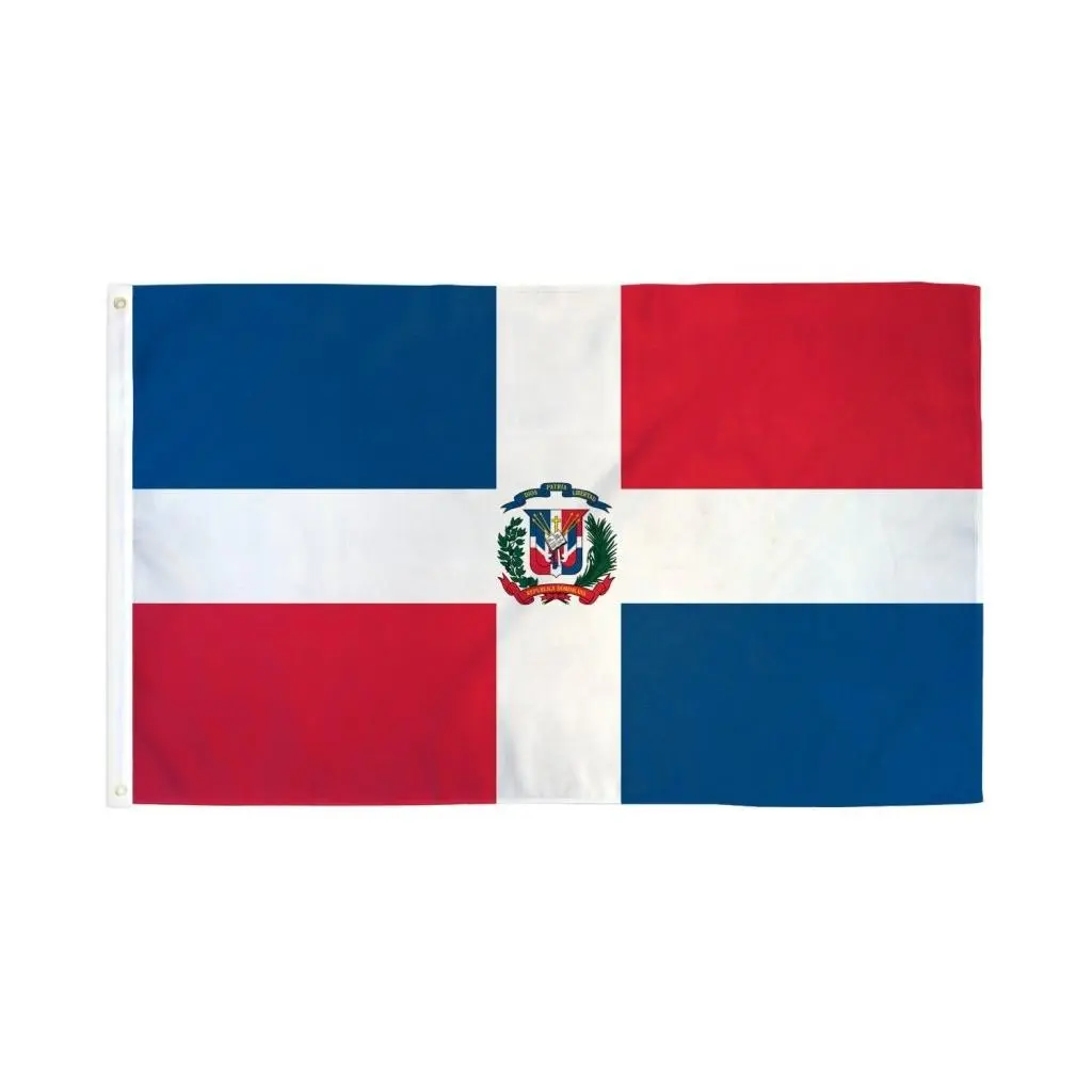 3x5ft Dominican Republic National Flag Polyester Outdoor Flag Banner - Dye Sublimation, Header Tape, Party Decor, Wall Hanging Backdrop for Festive Events, Home Supplies, Outdoor Flags