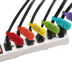 16 Pcs Writable Self-Locking Cable Straps - Color-Coded Durable Wire Organizer for Home, Office Cord Management