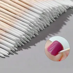 Nail polish remover sticks, 100 ultra-small double-ended sticks, suitable for nail art correction, nail polish removal tools, lint-free micro brushes, eyelash extension gel removal tools, suitable for false nail trimming, nail art tools, nail and pedicure