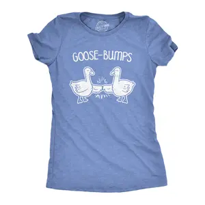 Womens Goose Bumps T Shirt Funny Knuckles Bird Fist Bump Graphic Novelty Tee Funny Womens T Shirts Cute Vintage Fashion Casual Ladies T-Shirt Gift Funny Animal Top Women's Novelty Tees Light Blue