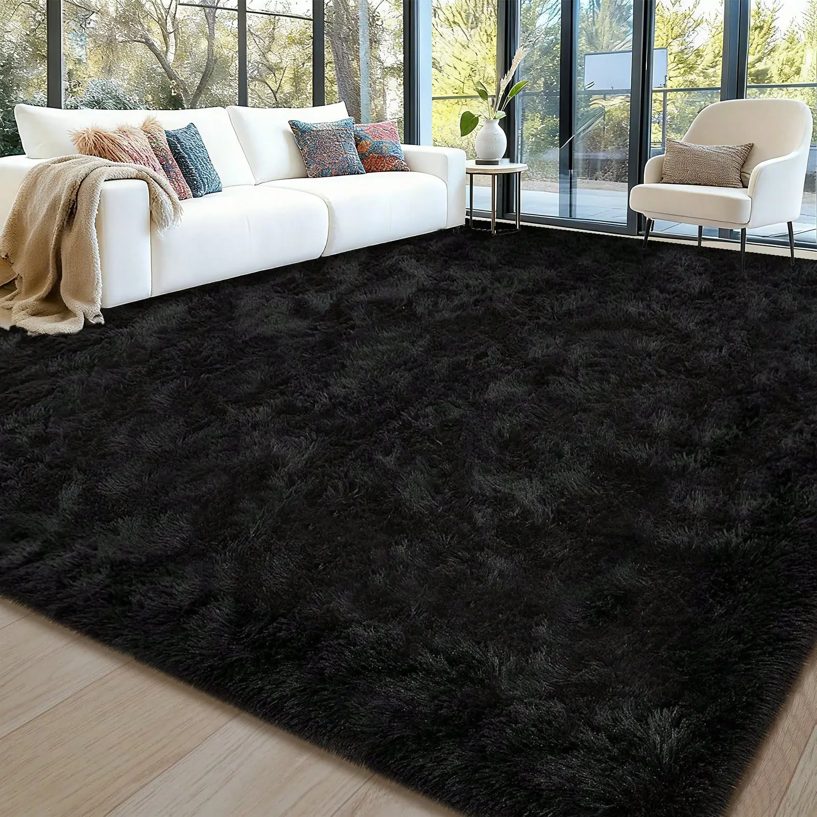 Fluffy Shaggy Area Rug Ultra Soft Carpet for Living Room Bedroom, Cozy Non-Slip Living Room Rug Home Decor