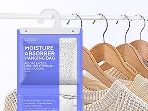 Clevast Hanging Moisture Absorber Boxes, 6x430g, Moisture Absorber Packets,  Dehumidifier Box or Bag for Closet, Unscented Hanging Humidity Absorber in Wardrobes, Bedrooms, Bathrooms, RV
